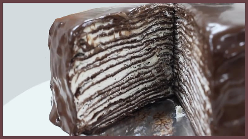 торт из шоколадных блинчиков