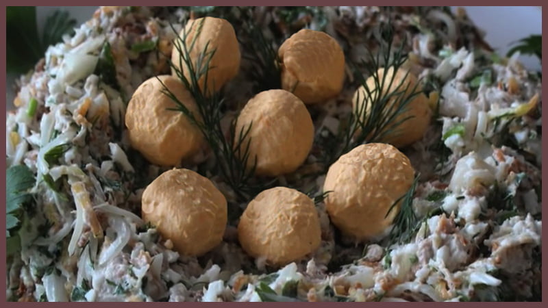 салат перепелиное гнездо