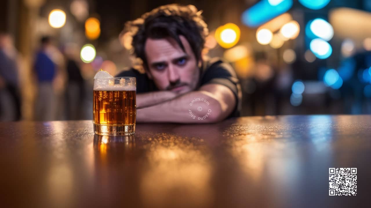 Пьяный человек в баре
